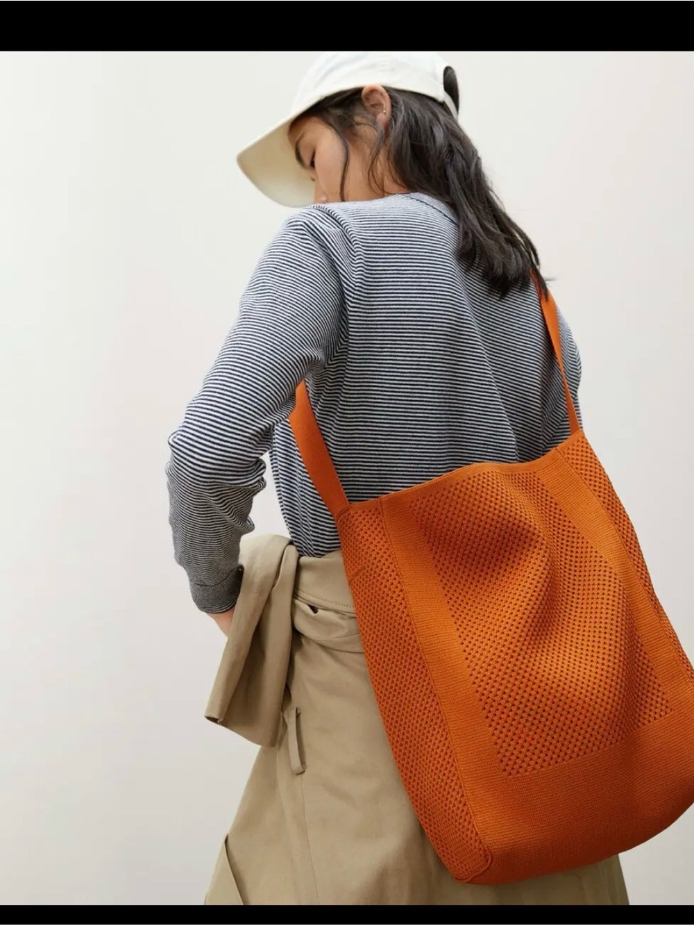 Everlane Orange Knit Tote